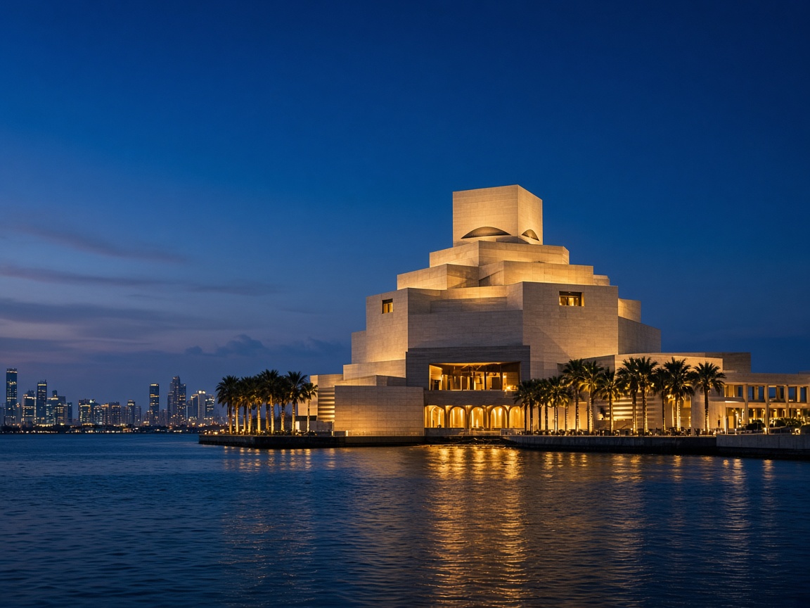 Doha waterfront at dusk