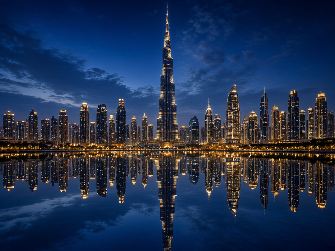 Dubai skyline at dusk